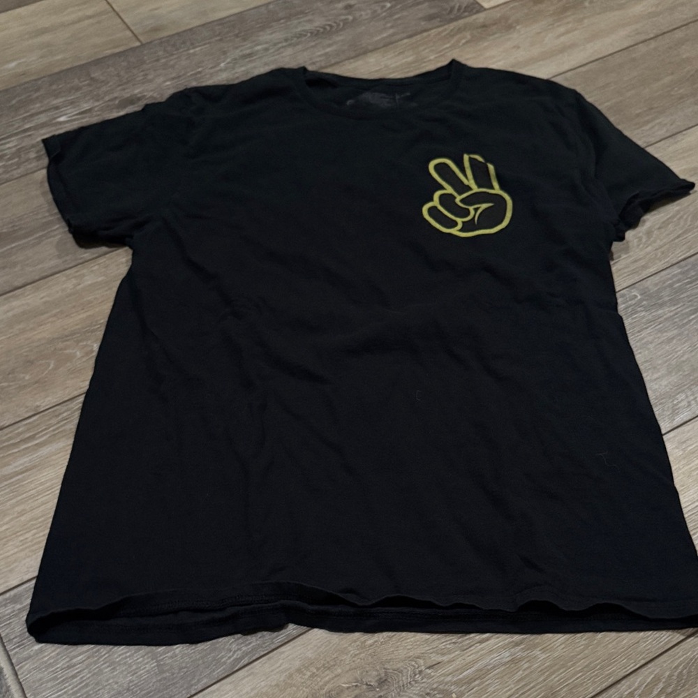 Neff Black Tee with Yellow Peace Sign
